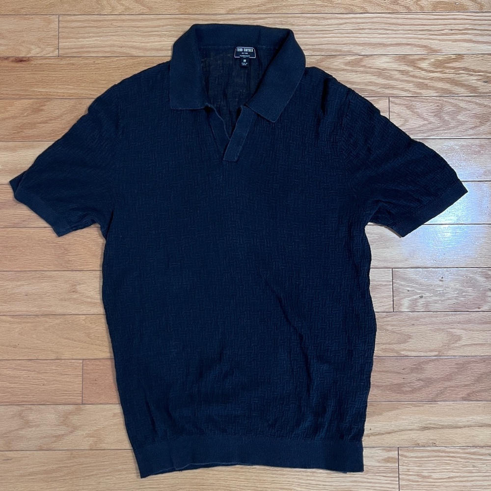 Todd Snyder Men's Short Sleeve Knit Polo, Medium